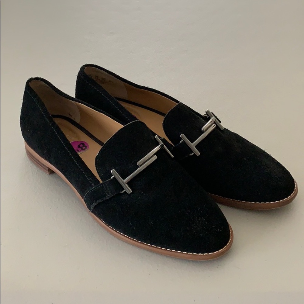 Franco Sarto Black Suede Loafers - 8.5